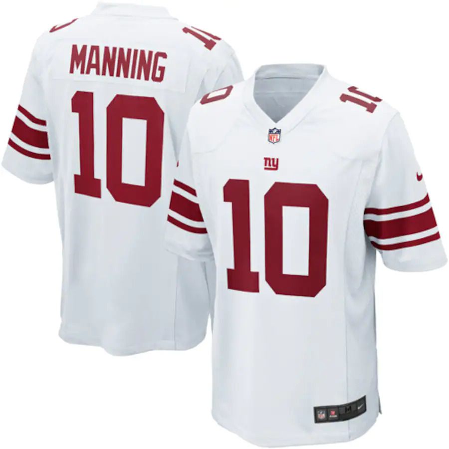 Men New York Giants #10 Eli Manning Nike White Game Player NFL Jersey